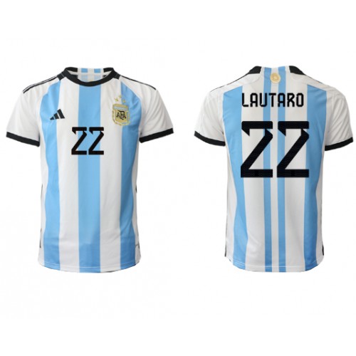 Argentina Lautaro Martinez #22 Domaci Dres SP 2022 Kratak Rukav